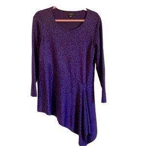 2/$18 purple sparkly Alfani asymmetrical hem sweater